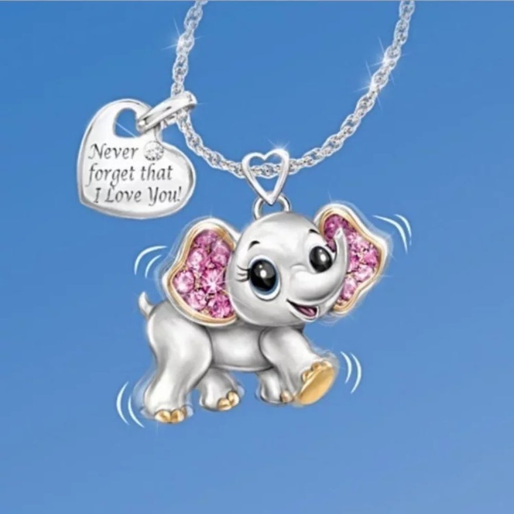 “Never forget that I love you” Elephant Necklace - Picture 3 of 6